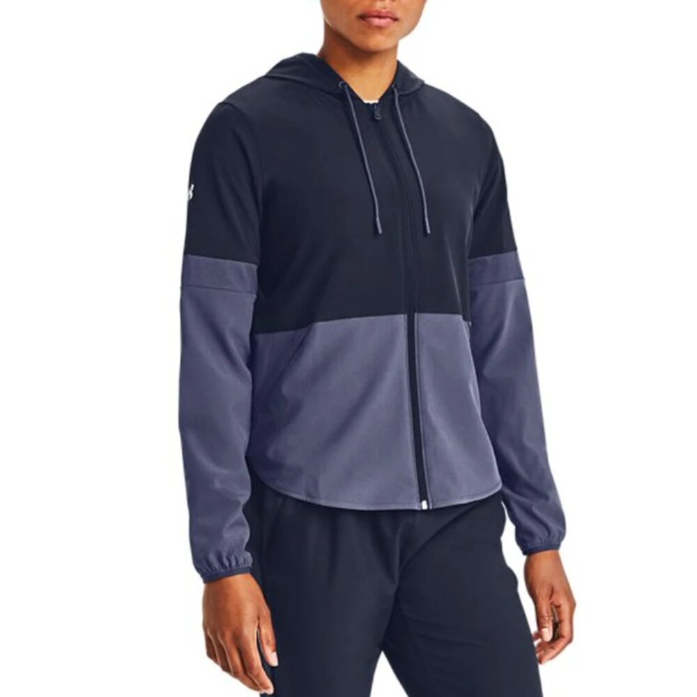 Women's Navy Blue Under Armour Squad Woven Jacket 1343047-411